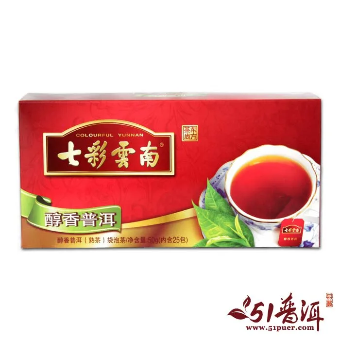 七彩云南 醇香普洱 普洱茶 熟茶 2011年/50克/盒 图1