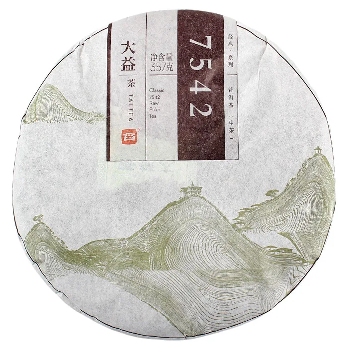 大益 7542(经典版) 普洱茶 生茶 2014年/357克/饼 1401批