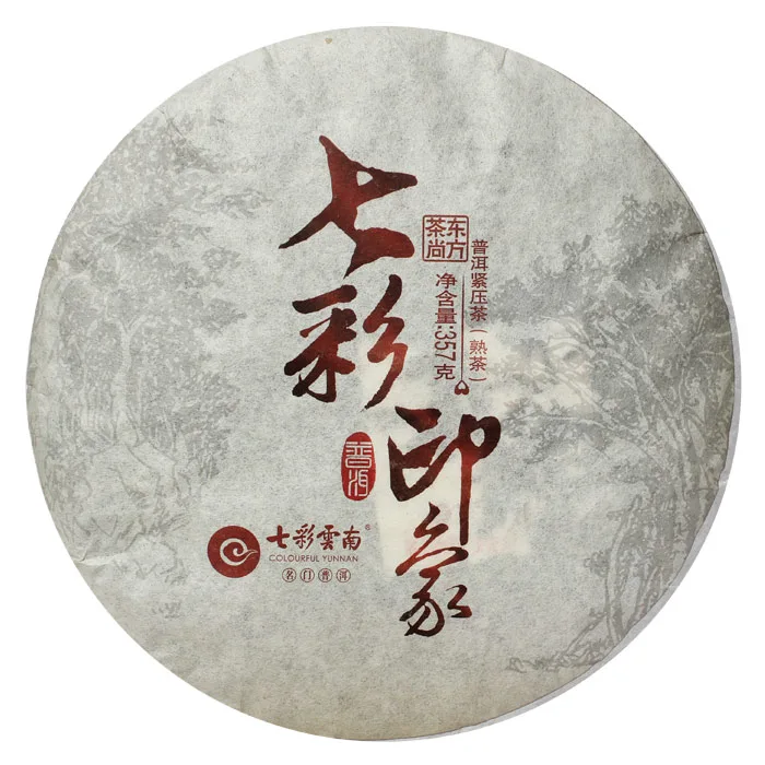 七彩云南 七彩印象 普洱茶 熟茶 年份随机/357克/饼 七彩云南庆丰祥