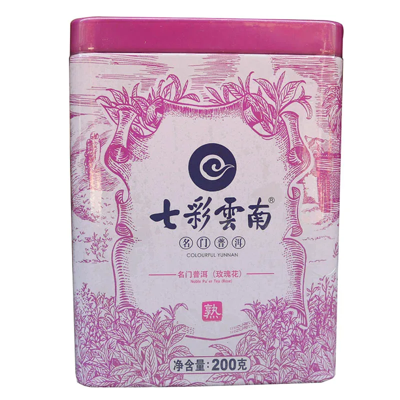 七彩云南 名门普洱 (玫瑰熟茶) 普洱茶 熟茶 2016年/200克/盒 散茶