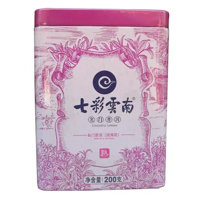 七彩云南  名门普洱 （玫瑰熟茶） 普洱茶 熟茶 2016年/200克/盒 散茶