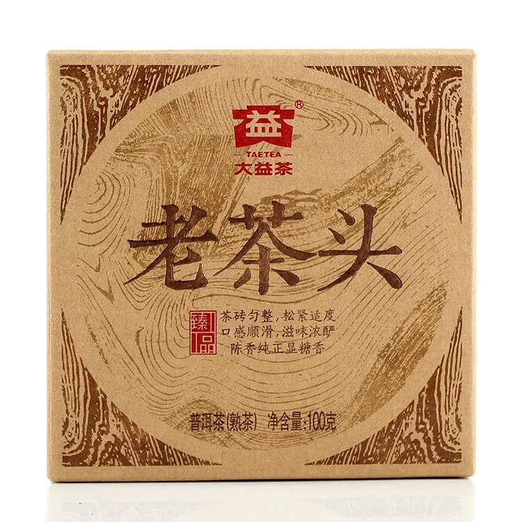 2014年大益老茶头熟砖 1401批 普洱熟茶 100克/砖 图1