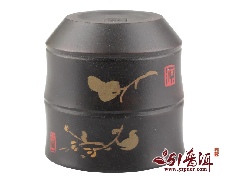 仁烨堂竹节杯 省大师明仁作品 建水紫陶杯 图4
