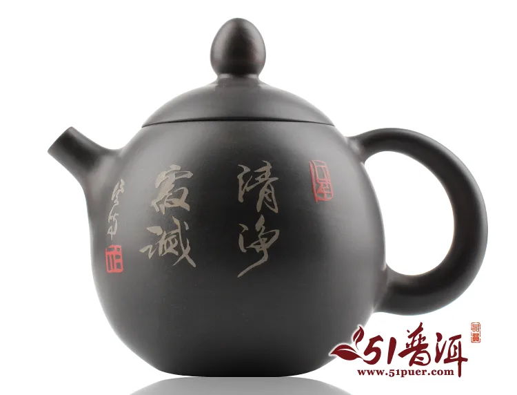 仁烨堂小龙蛋紫陶壶 省大师明仁作品 建水紫陶小龙蛋壶(黑) 图3