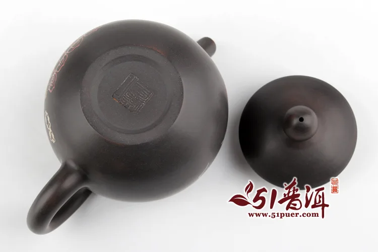 仁烨堂小龙蛋紫陶壶 省大师明仁作品 建水紫陶小龙蛋壶(黑) 图9