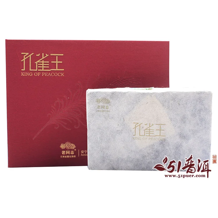 老同志 孔雀王 普洱茶 生茶 2015年/300克/砖 图3