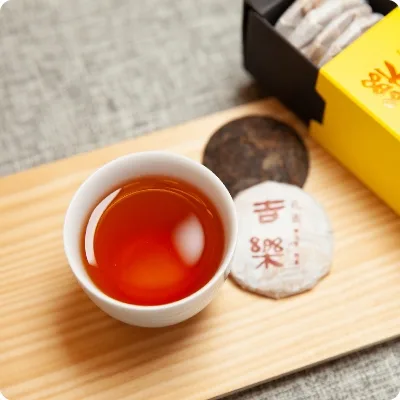 德宏古茶 吉乐 普洱茶 熟茶 2019年/100克/盒 小圆片便携装 图4