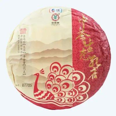 中茶  生态孔雀  普洱茶 生饼  2016年/357克 老料 限量60666饼