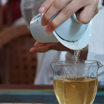 后月 青花瓷盖碗 月下喝茶 烟波浩渺 手绘工艺 180cc大容量