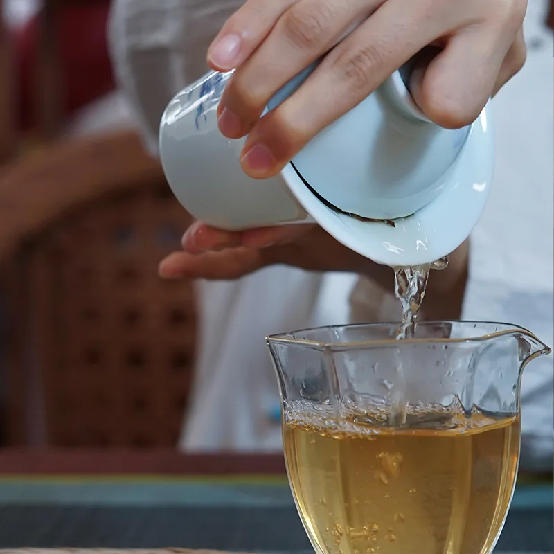 后月 青花瓷盖碗 月下喝茶 烟波浩渺 手绘工艺 180cc大容量 图1