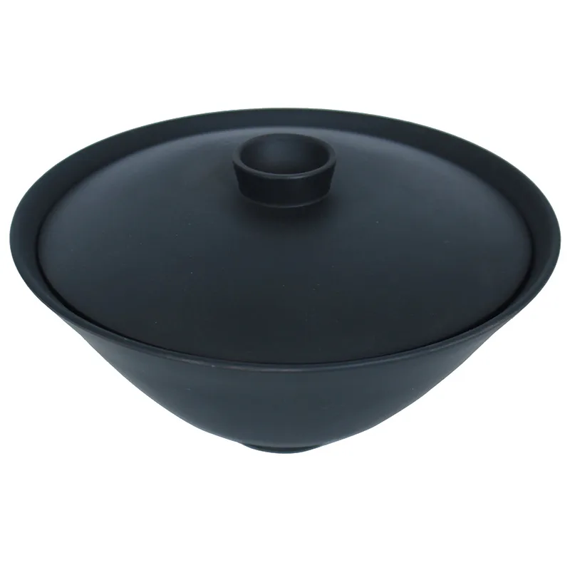 后月 盖碗 纯手工建水紫陶无底托斗笠 大号功夫茶具茶碗 图3