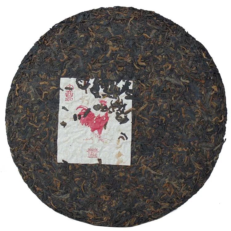 中茶  农历丁酉鸡年生肖饼  普洱茶 熟茶  2017年/357克/饼 礼品茶 图3