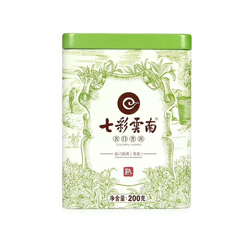 七彩云南 名门普洱( 菊花熟茶) 普洱茶 熟茶 2017年/200克/盒 散茶 图1