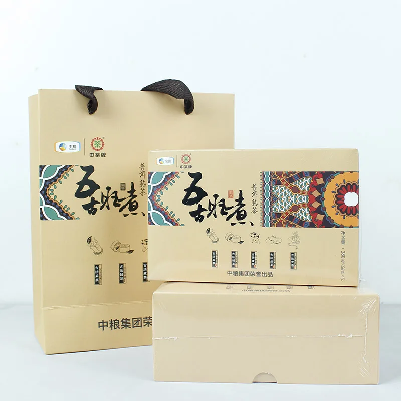 中茶  五古旺煮  普洱茶  熟茶  2016年/280克/盒/ 2盒/套  普洱礼品茶 图6