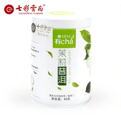七彩云南 茉香普洱  普洱茶 生茶  年份随机/60克/罐  散茶