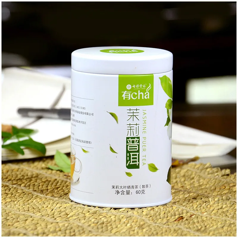 七彩云南 茉香普洱 普洱茶 生茶 年份随机/60克/罐 散茶 图3
