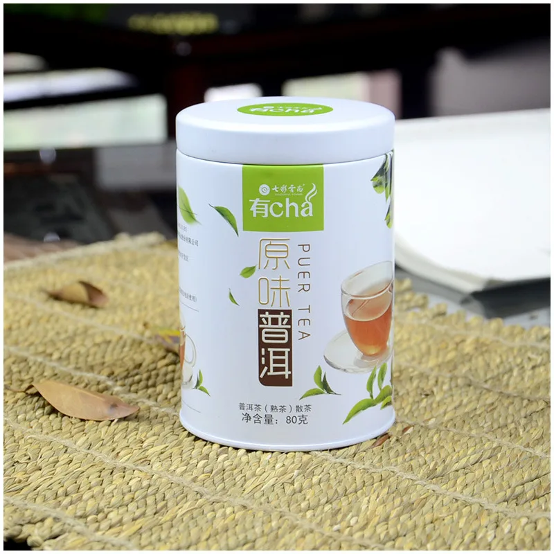 七彩云南 原味普洱 普洱茶 熟茶 年份随机/80克/罐 陈香浓郁 图5