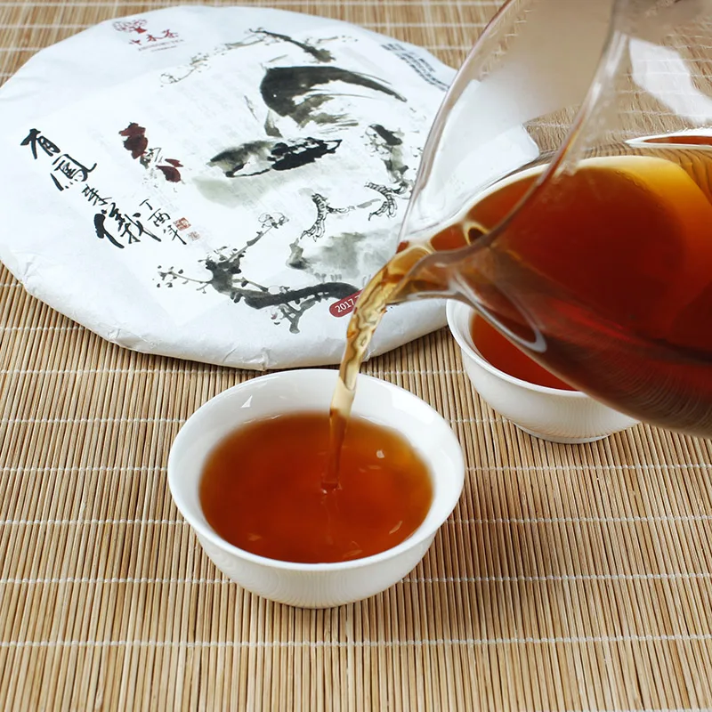 中木  鸡年 普洱茶 熟茶 2017年/357克/饼 生肖纪念饼 有凤来仪 图4