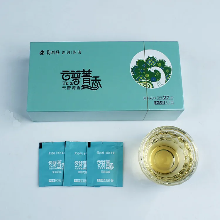 贡润祥 云普天香 茉莉花香 普洱茶 生茶  2017年/27袋/盒  晶体茶膏 图2