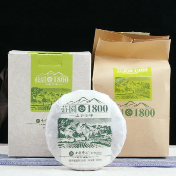 七彩云南 庄园1800山水云净 普洱茶 生茶 2017年/200克/饼