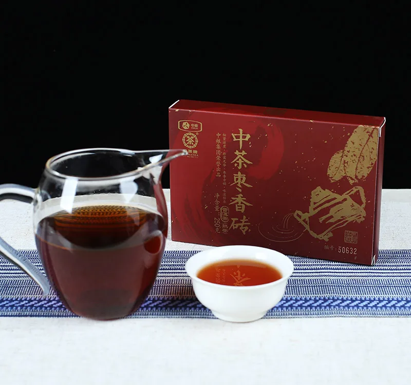 中茶  枣香砖  普洱茶 熟茶  2018年/250克/砖 包邮 图1