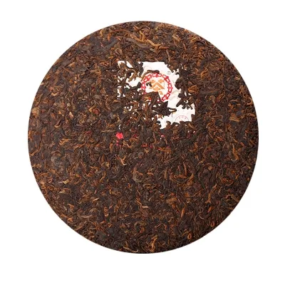 中茶  臻品黄印  普洱茶  熟茶  2018年/357克/饼 云南七子饼茶 图2