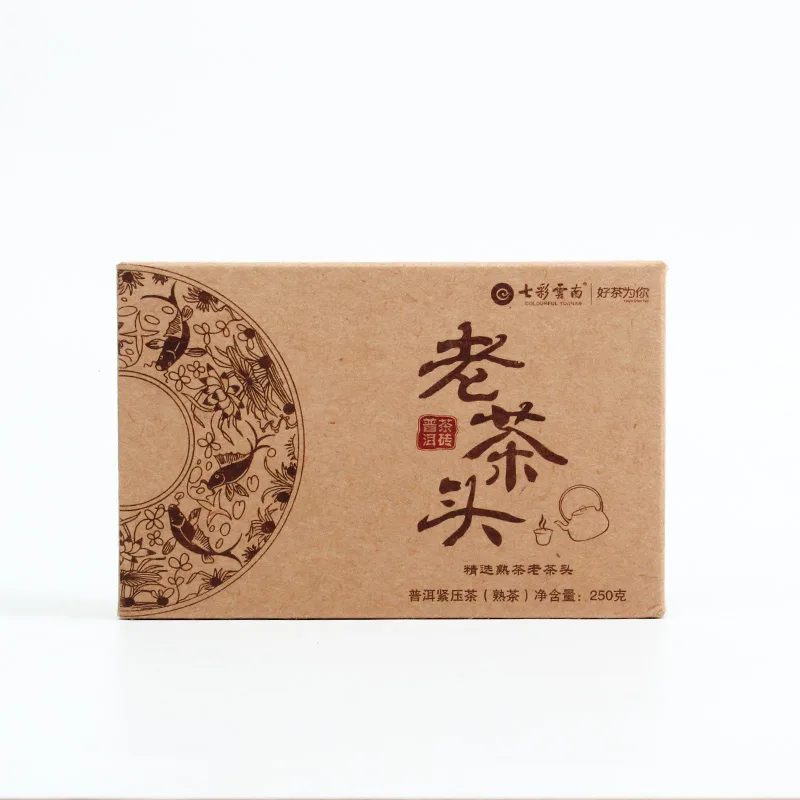 七彩云南 老茶头 普洱茶 熟茶 2017年/250克/盒 图1