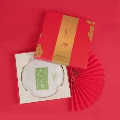 后月 红韵礼盒 红金配色 祥云传意 可装200克/357克饼茶规格 图2