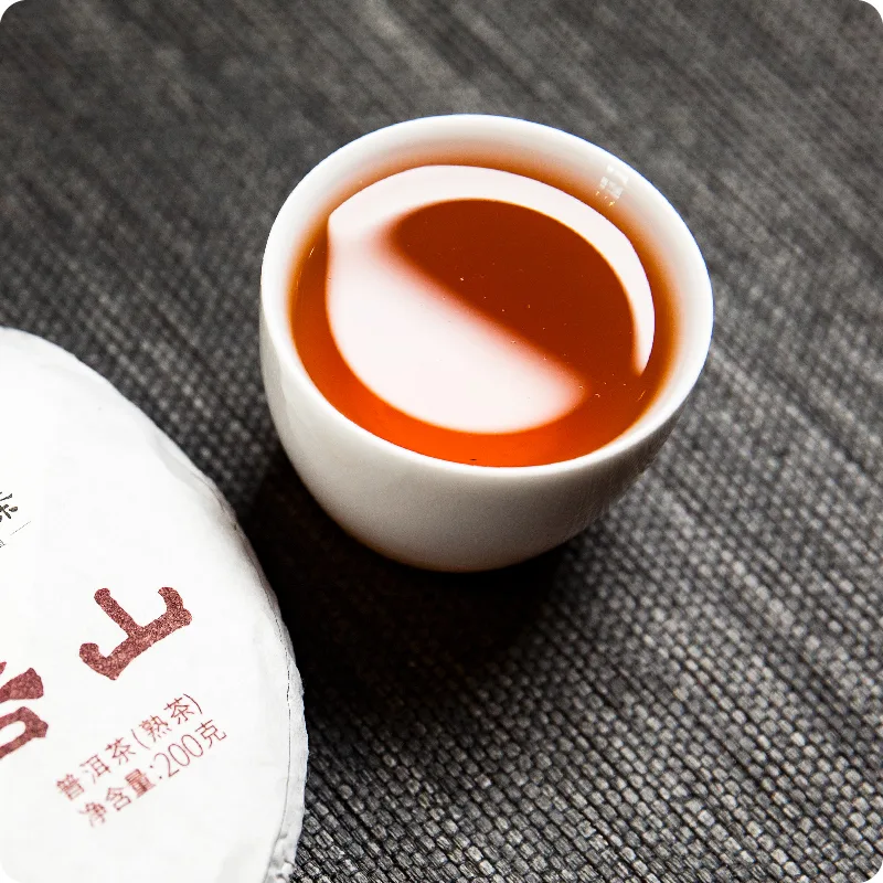 德宏古茶 吉山 普洱茶 熟饼 2019年/200克/饼 古树熟茶 图1