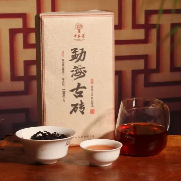 中木 勐海古砖 茶砖  普洱茶  熟茶  2023年 1000克/砖 图4