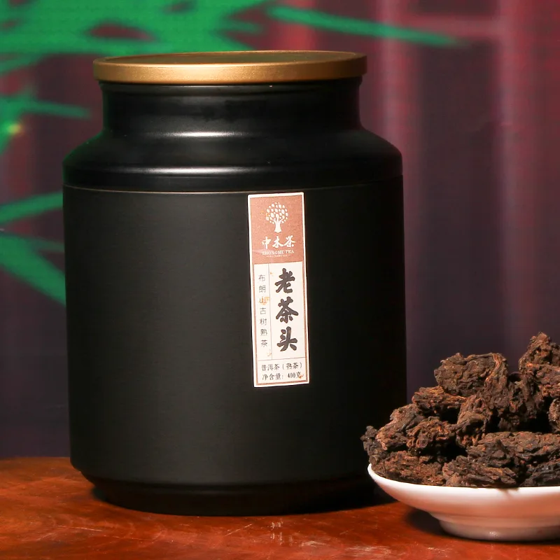 中木布朗山古树老茶头 普洱茶 熟茶 400克/罐 图1