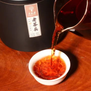 中木布朗山古树老茶头 普洱茶 熟茶 400克/罐 图3