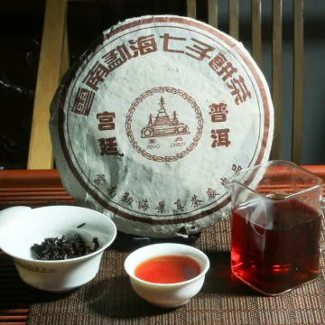 景真茶厂2006年宫廷普洱熟饼 357克/饼 图4